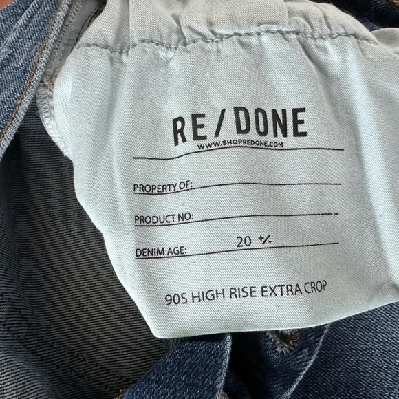 Re/Done 90’s High Rise Extra Crop Jeans - Picture 10 of 11